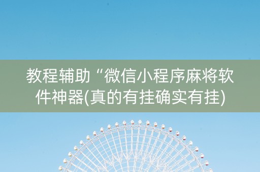 教程辅助“微信小程序麻将软件神器(真的有挂确实有挂)