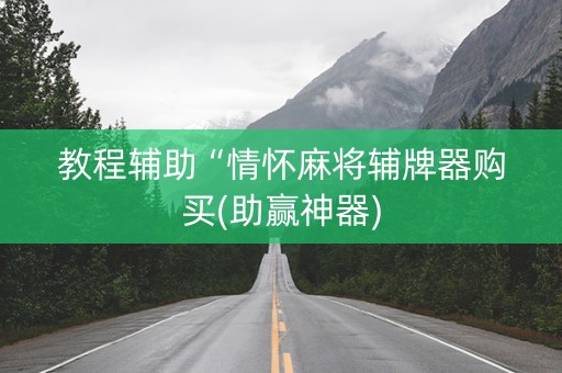 教程辅助“情怀麻将辅牌器购买(助赢神器)