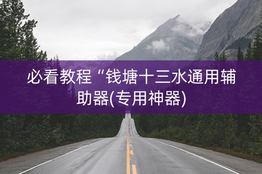 必看教程“钱塘十三水通用辅助器(专用神器)