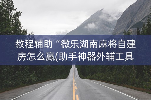 教程辅助“微乐湖南麻将自建房怎么赢(助手神器外辅工具)