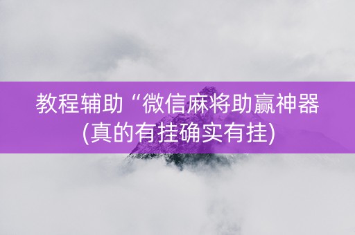 教程辅助“微信麻将助赢神器(真的有挂确实有挂)