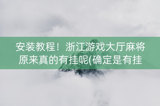 安装教程！浙江游戏大厅麻将原来真的有挂呢(确定是有挂)