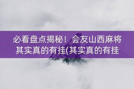 必看盘点揭秘！会友山西麻将其实真的有挂(其实真的有挂)