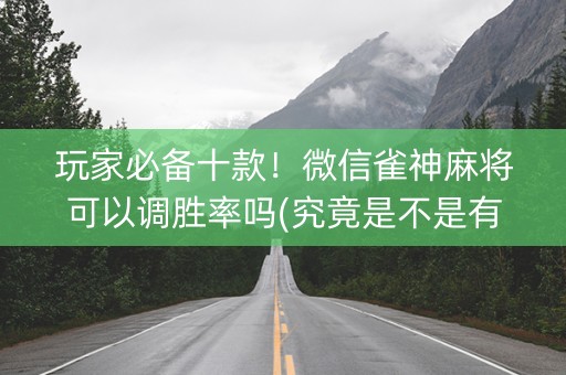 玩家必备十款！微信雀神麻将可以调胜率吗(究竟是不是有挂)