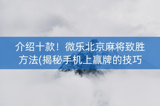 介绍十款！微乐北京麻将致胜方法(揭秘手机上赢牌的技巧)