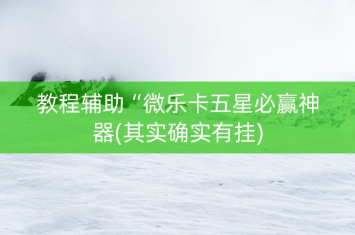 教程辅助“微乐卡五星必赢神器(其实确实有挂)