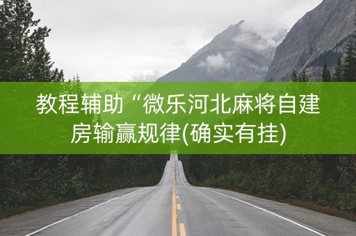 教程辅助“微乐河北麻将自建房输赢规律(确实有挂)