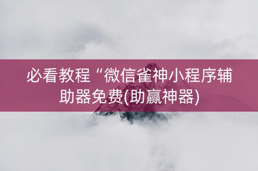 必看教程“微信雀神小程序辅助器免费(助赢神器)