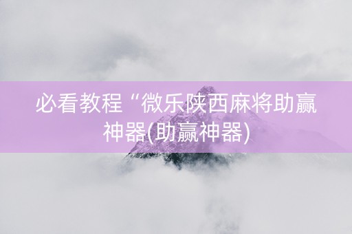 必看教程“微乐陕西麻将助赢神器(助赢神器)