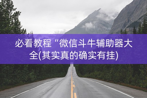 必看教程“微信斗牛辅助器大全(其实真的确实有挂)