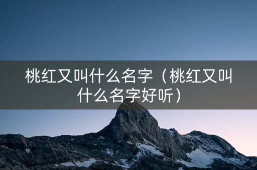 桃红又叫什么名字（桃红又叫什么名字好听）