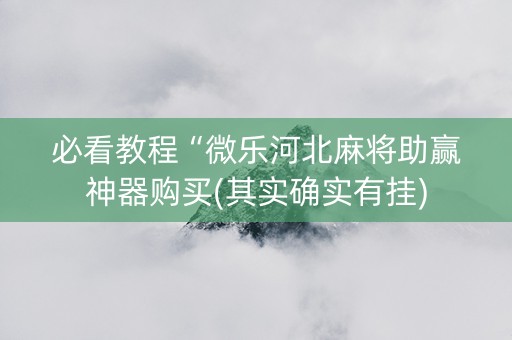 必看教程“微乐河北麻将助赢神器购买(其实确实有挂)