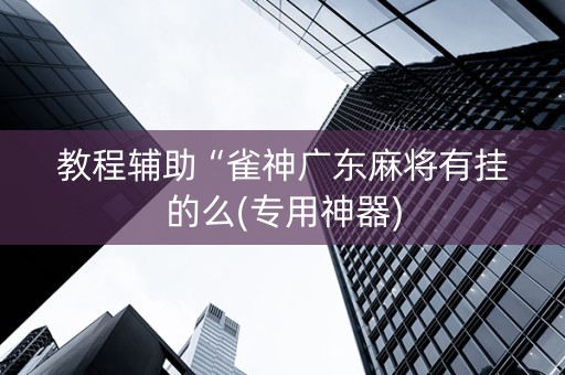 教程辅助“雀神广东麻将有挂的么(专用神器)