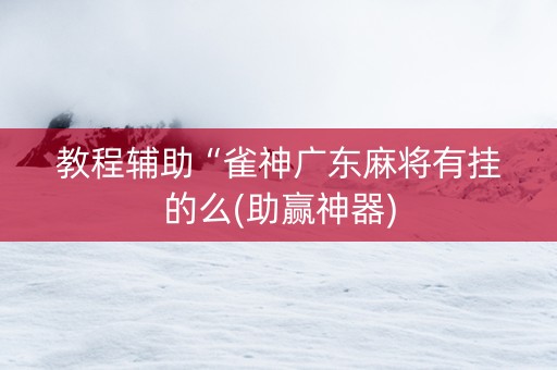 教程辅助“雀神广东麻将有挂的么(助赢神器)