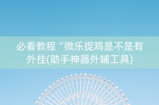 必看教程“微乐捉鸡是不是有外挂(助手神器外辅工具)