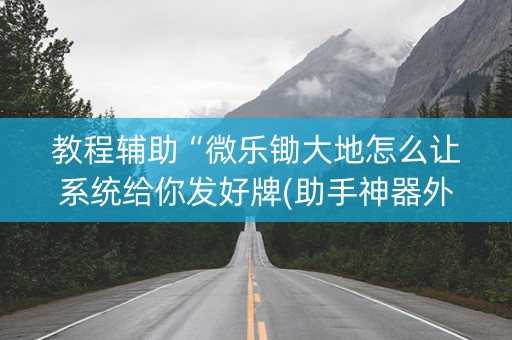 教程辅助“微乐锄大地怎么让系统给你发好牌(助手神器外辅工具)