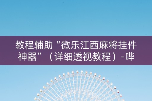 教程辅助“微乐江西麻将挂件神器”（详细透视教程）-哔哩哔哩