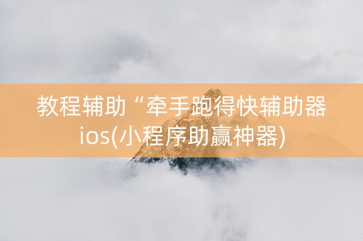 教程辅助“牵手跑得快辅助器ios(小程序助赢神器)