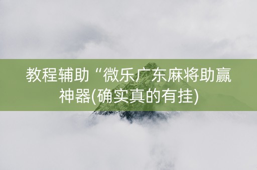 教程辅助“微乐广东麻将助赢神器(确实真的有挂)