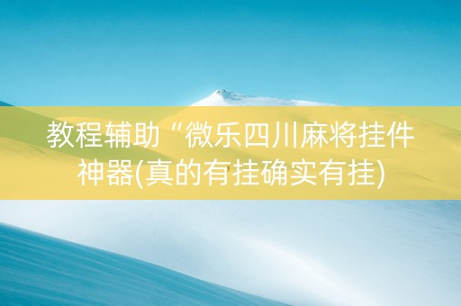 教程辅助“微乐四川麻将挂件神器(真的有挂确实有挂)