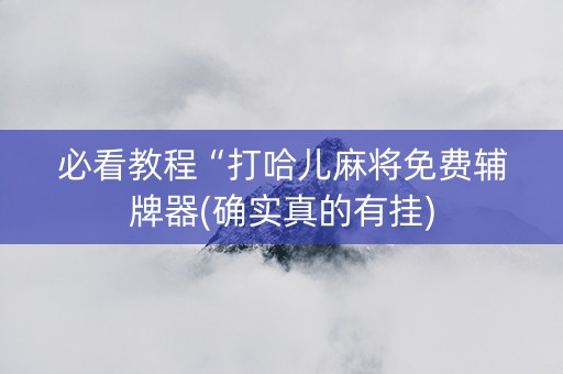 必看教程“打哈儿麻将免费辅牌器(确实真的有挂)