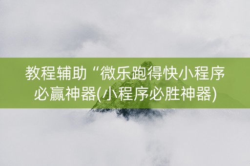 教程辅助“微乐跑得快小程序必赢神器(小程序必胜神器)