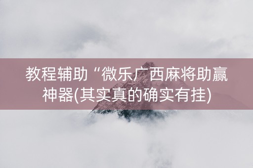 教程辅助“微乐广西麻将助赢神器(其实真的确实有挂)