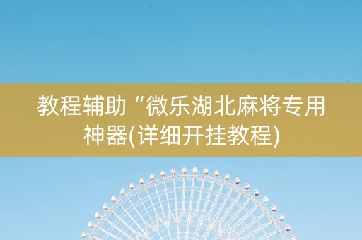 教程辅助“微乐湖北麻将专用神器(详细开挂教程)