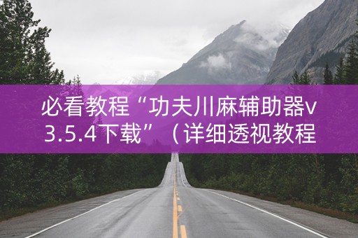 必看教程“功夫川麻辅助器v3.5.4下载”（详细透视教程）-哔哩哔哩