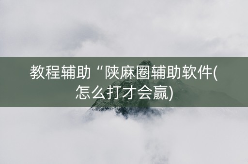 教程辅助“陕麻圈辅助软件(怎么打才会赢)