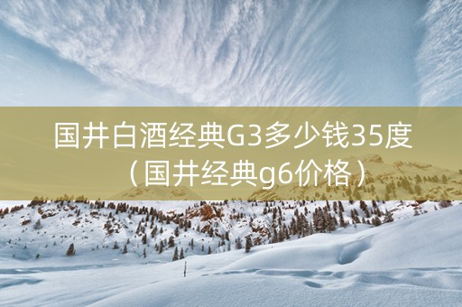 国井白酒经典G3多少钱35度（国井经典g6价格）