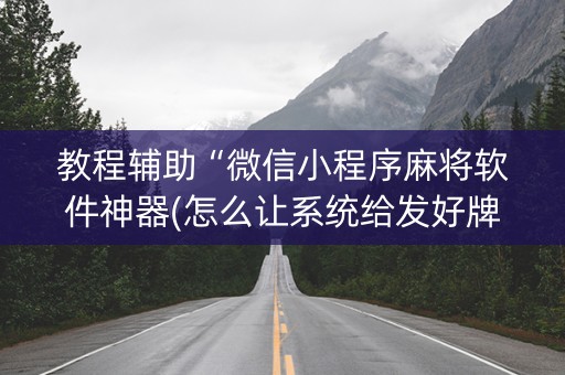 教程辅助“微信小程序麻将软件神器(怎么让系统给发好牌)