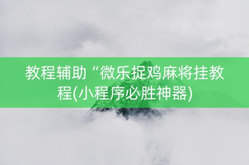 教程辅助“微乐捉鸡麻将挂教程(小程序必胜神器)