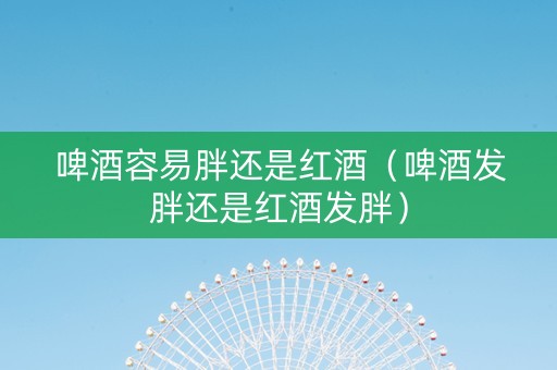 啤酒容易胖还是红酒（啤酒发胖还是红酒发胖）