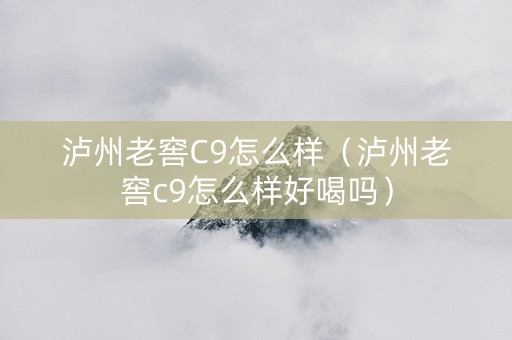 泸州老窖C9怎么样（泸州老窖c9怎么样好喝吗）