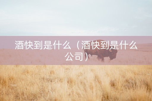 酒快到是什么（酒快到是什么公司）