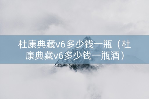 杜康典藏v6多少钱一瓶（杜康典藏v6多少钱一瓶酒）