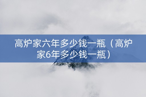 高炉家六年多少钱一瓶（高炉家6年多少钱一瓶）