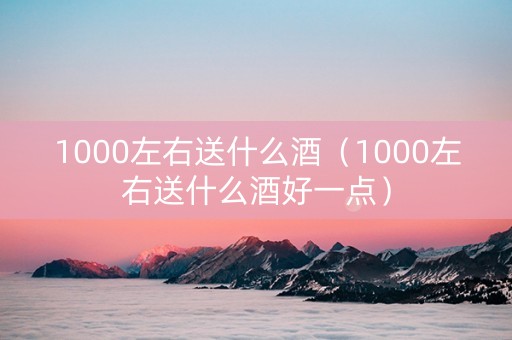 1000左右送什么酒（1000左右送什么酒好一点）