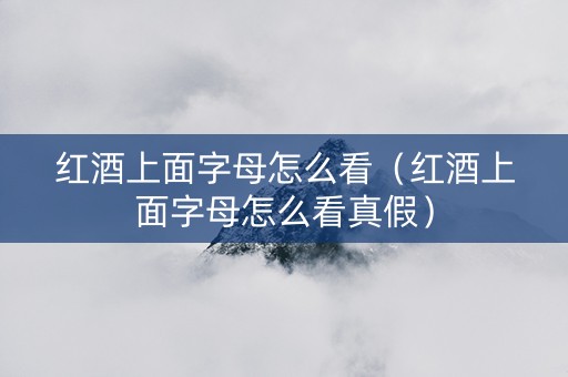 红酒上面字母怎么看（红酒上面字母怎么看真假）