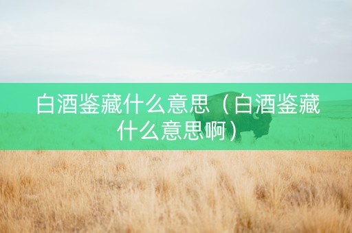 白酒鉴藏什么意思（白酒鉴藏什么意思啊）