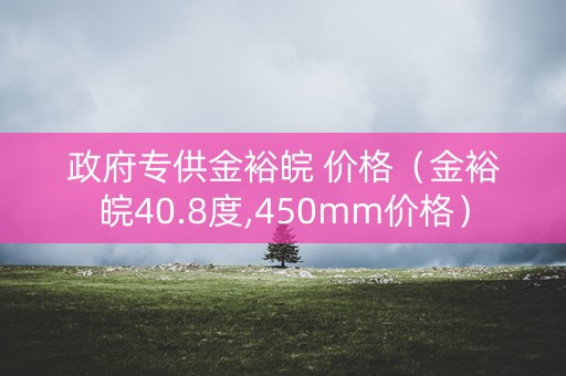 政府专供金裕皖 价格（金裕皖40.8度,450mm价格）