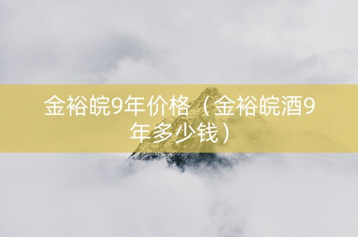 金裕皖9年价格（金裕皖酒9年多少钱）