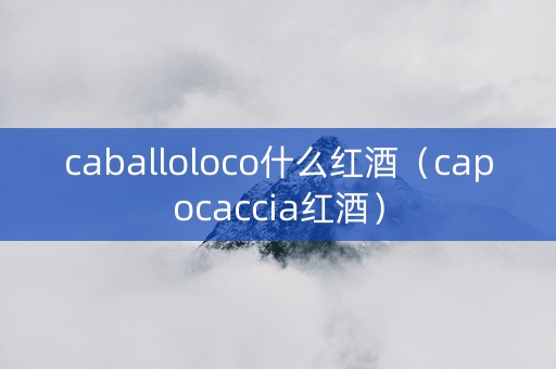 caballoloco什么红酒（capocaccia红酒）