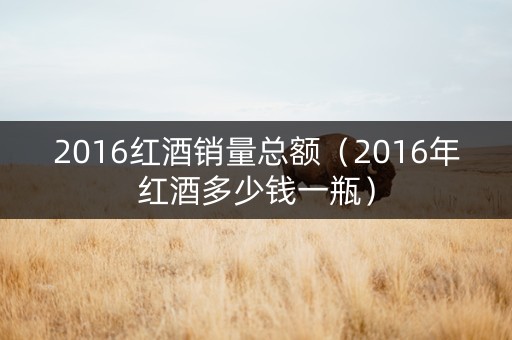 2016红酒销量总额（2016年红酒多少钱一瓶）