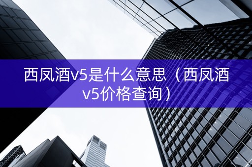 西凤酒v5是什么意思（西凤酒v5价格查询）