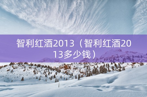 智利红酒2013（智利红酒2013多少钱）