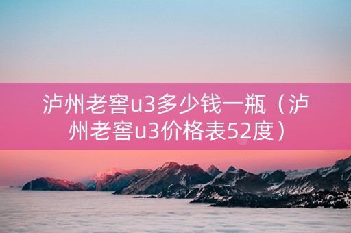 泸州老窖u3多少钱一瓶（泸州老窖u3价格表52度）