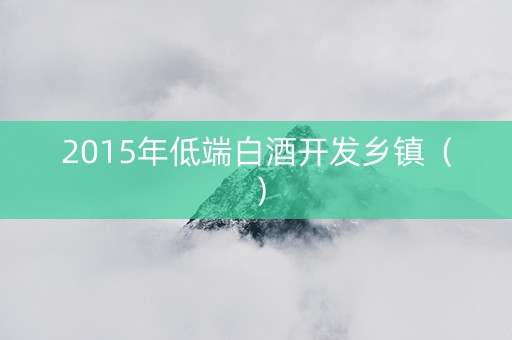 2015年低端白酒开发乡镇（）