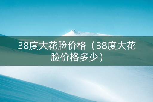 38度大花脸价格（38度大花脸价格多少）